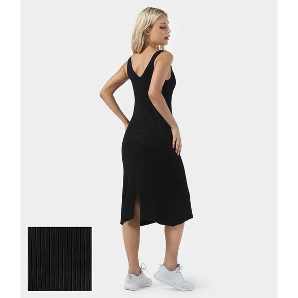 NWT Halara Everyday Split Hem Midi Strap Chill Dress-Admire - Picture 2 of 6